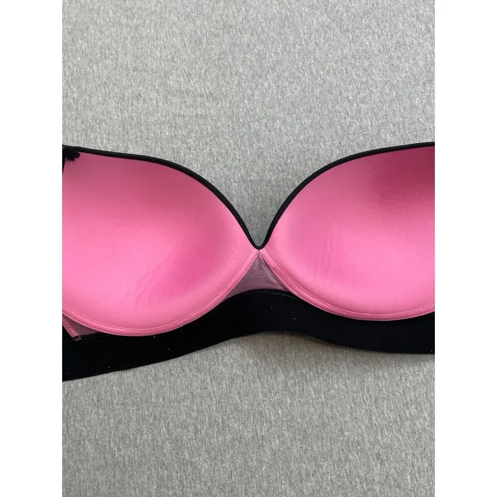 Victorias Secret PINK Bra Womens 34DD Black Wear Everywhere Wireless Push Up